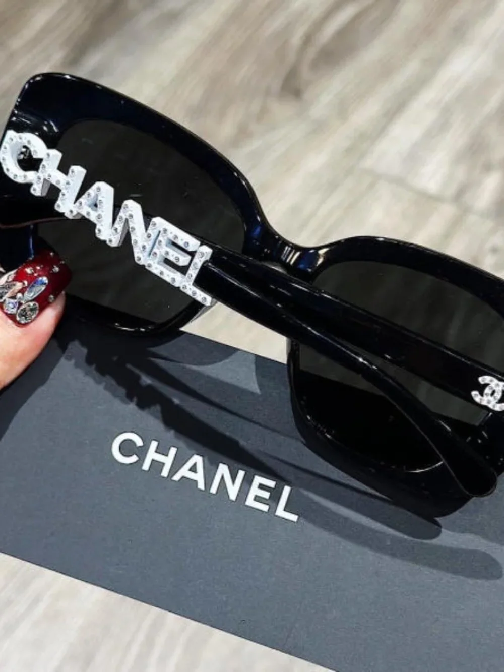 CHANEL Black Acetate Sunglasses – Complete with Original Box & Leather Case